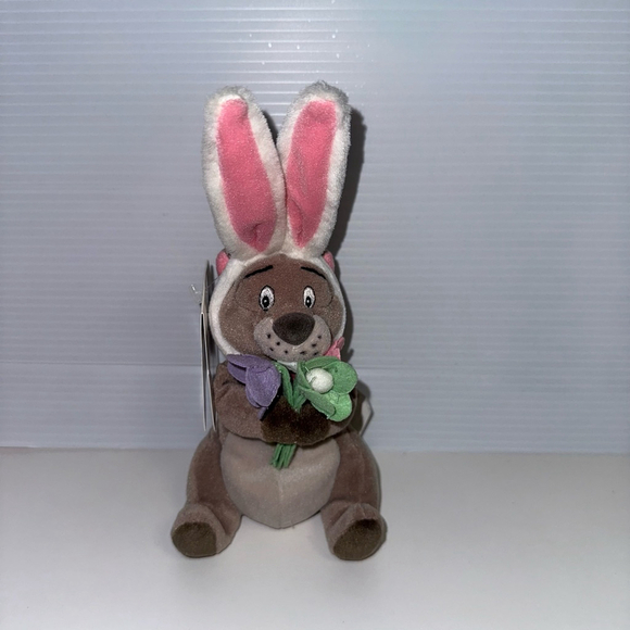The Disney Store Easter Bunny Gopher Rabbit Mini Bean Bag Stuffed Animal NWT - Picture 1 of 14